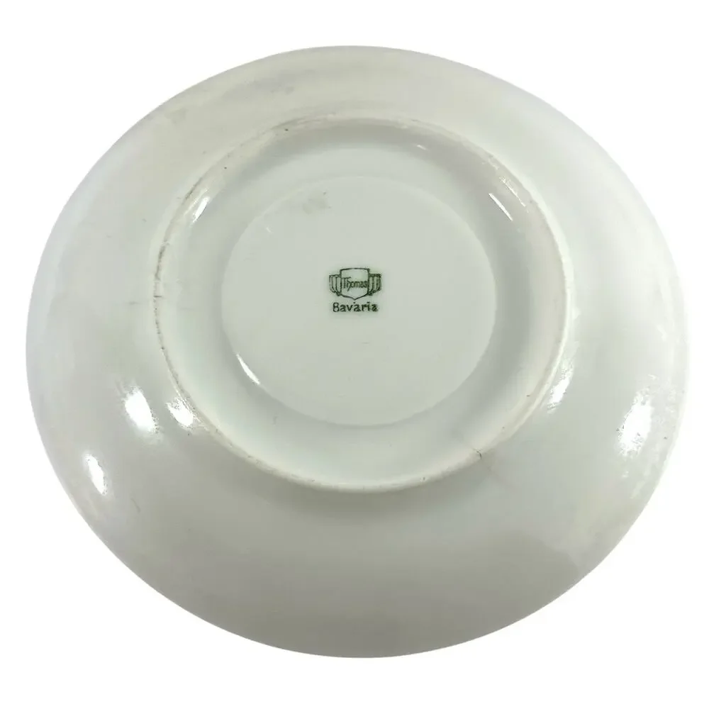 Thomas Bavaria Demitasse Cup & Saucer Blue Floral Gold Trim German Porcelain